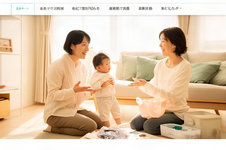 長野県飯山市の明るい居間で子どもの支度をしながら話す夫婦